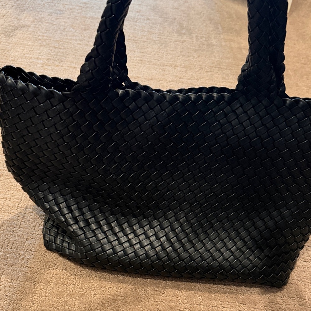 Elegant Black Woven Tote Bag